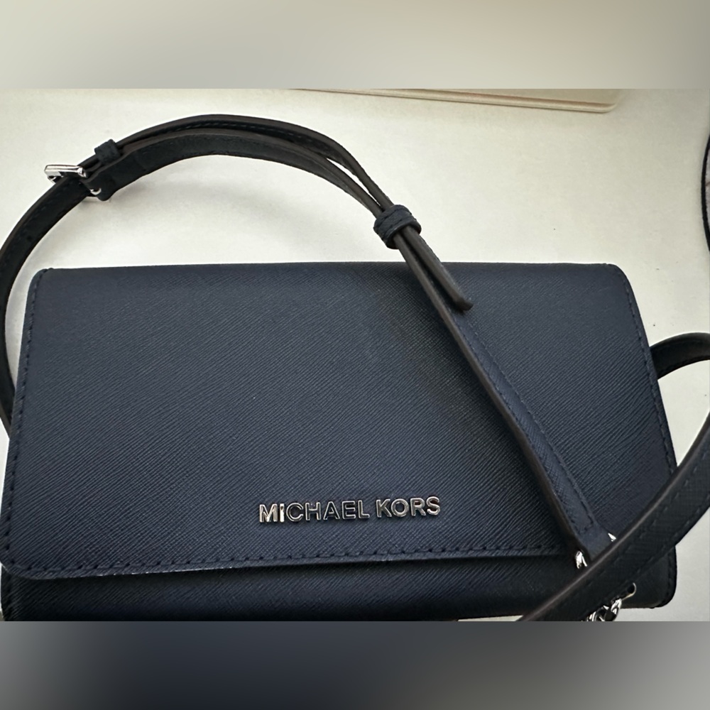 Michael Kors Navy Blue Wallet on a Chain